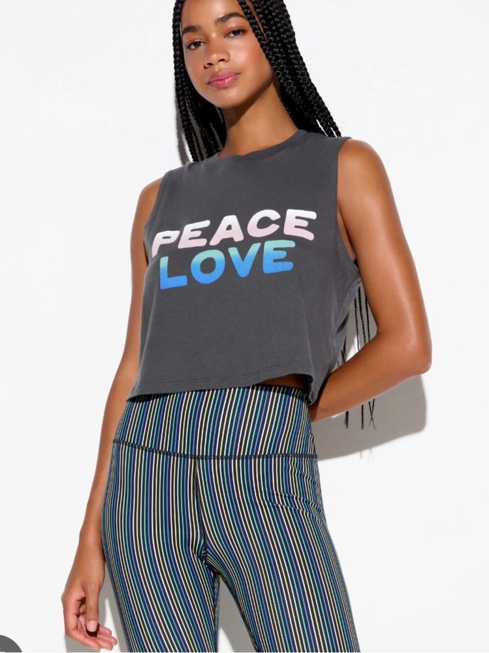 NWT Spiritual Gangster Peace Love Spirit Crop Tank